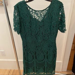 Emerald Green Lace Mini Dress